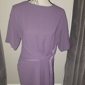 Purple belted work dress